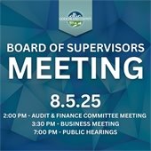 August 5, 2025 Board of Supervisors Meeting Schedule