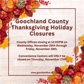 County Office Closures for Thanksgiving Holiday