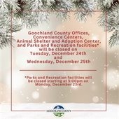 Goochland County Office Closures for Christmas Holiday