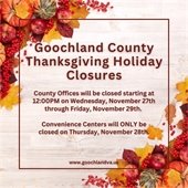 Thanksgiving Holiday Closures