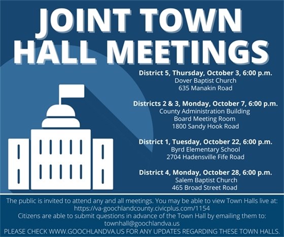 Upcoming Town Hall Schedule