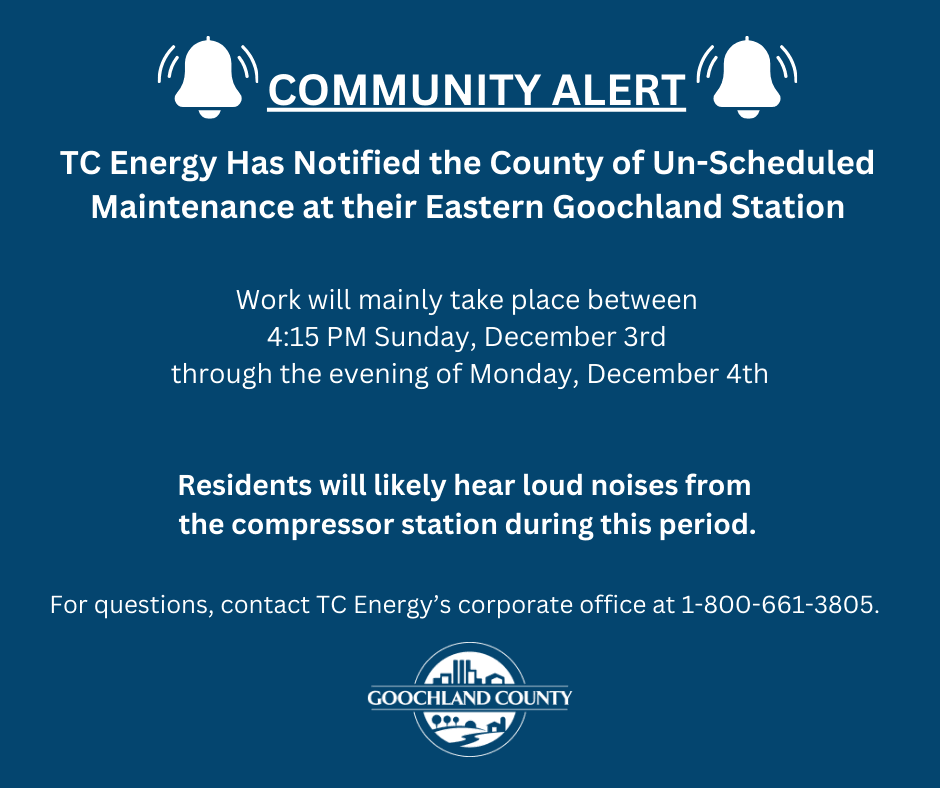 TC Energy Conducting Maintenance Activity at Their Compressor Station in Eastern Goochland - 12-3-23