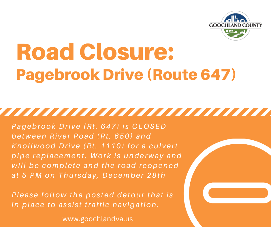 Road Closure - Pagebrook Drive - 12-28-23