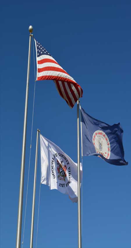 Flags at the Goochland County Admin Building