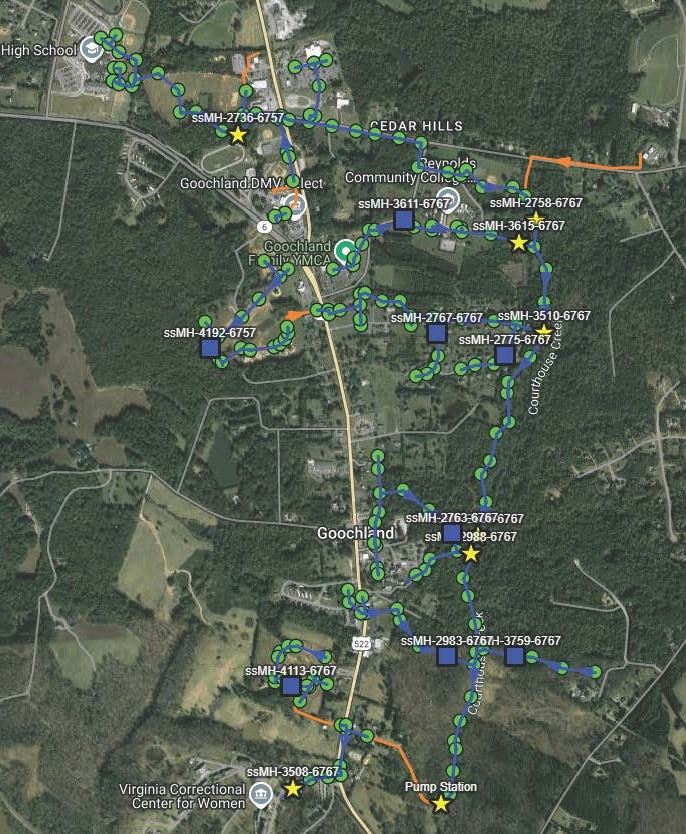 Courthouse Sewer System Manhole Map Copy
