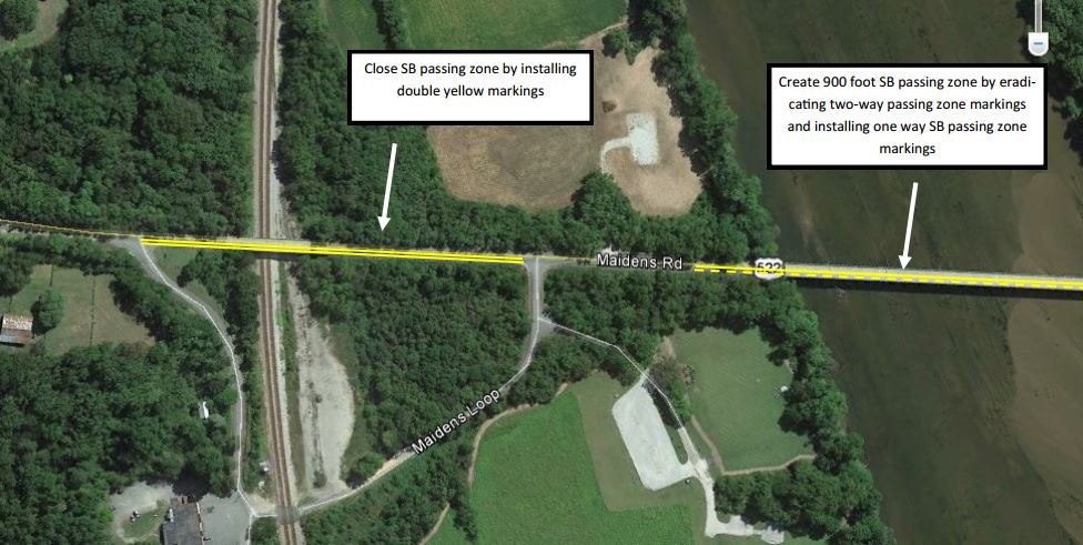522 Road Restriping effort by VDOT - June 13 2017
