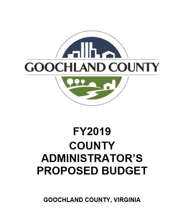 FY2019 County Administrators Proposed Budget - Cover