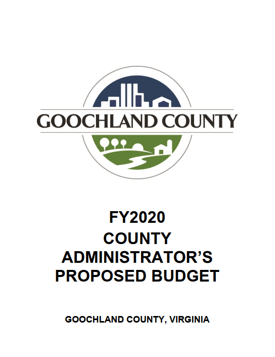FY2020 County Administrators Proposed Budget - Cover