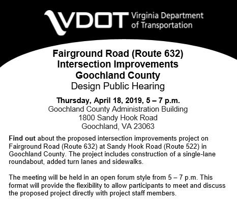 VDOT - Fairground Rd Intersection Improvements - Design Public Hearing - April 2019