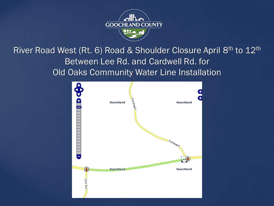 Goochland County - Old Oaks Community Water Supply - Roadside Waterline Trench Work - April 8 - 12