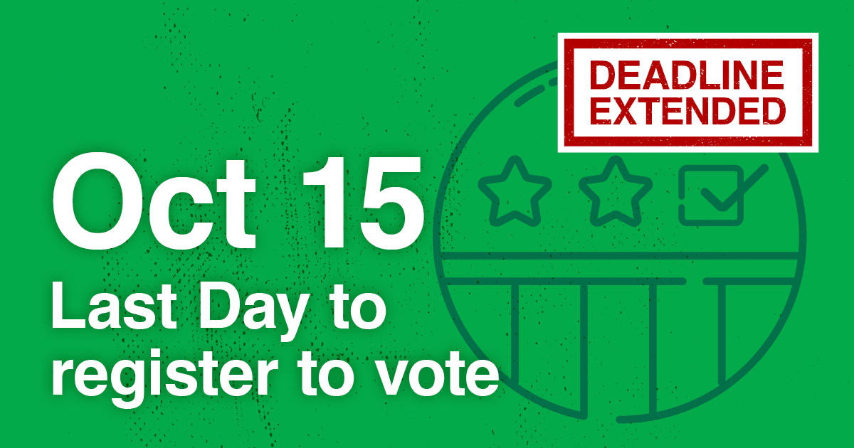 Virginia Department of Elections - Oct 15 Deadline for Voter Registration Oct 2020