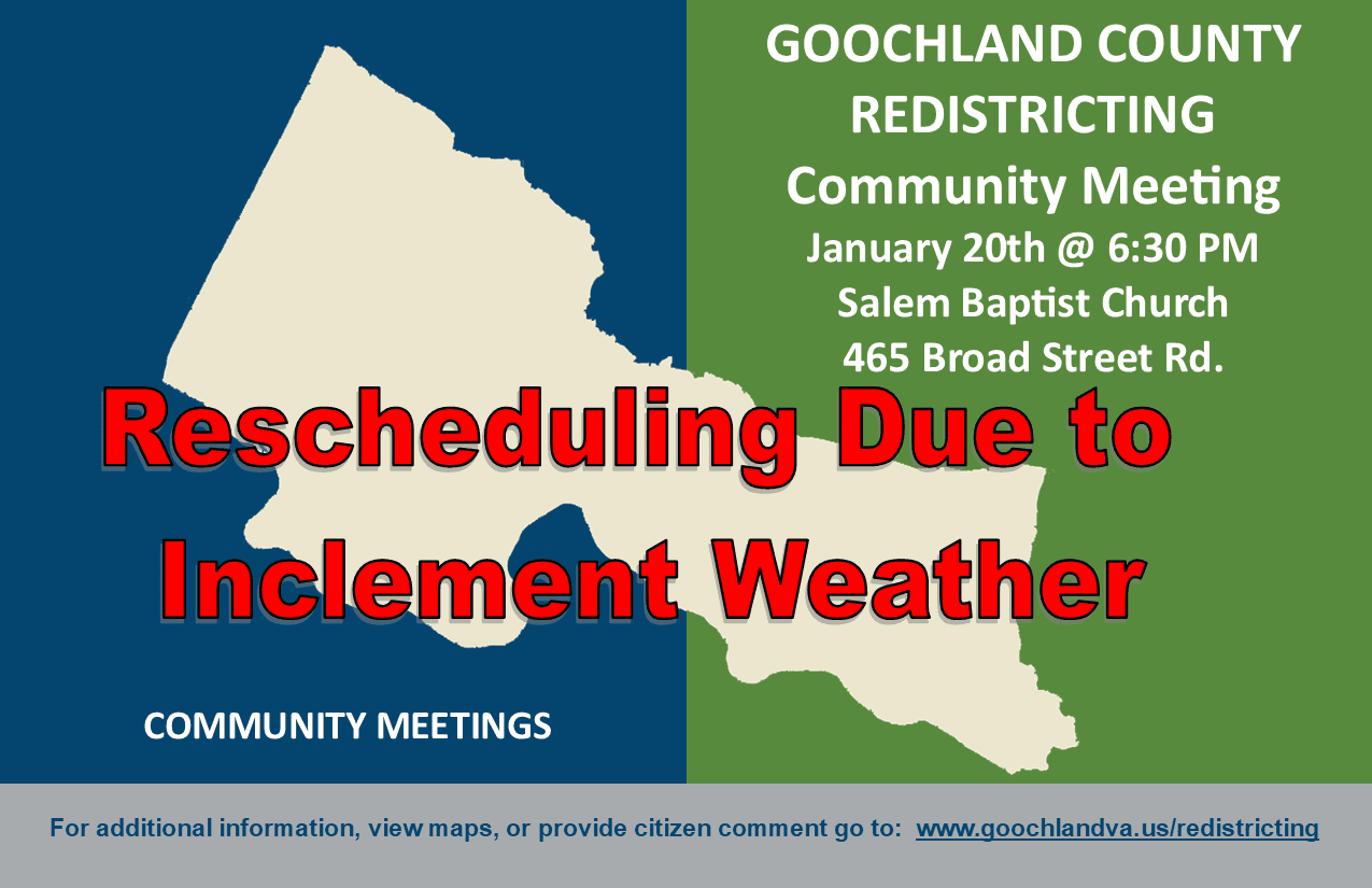 Redistricting Community Meeting - Jan 20 2022 - Salem Baptist Church - Rescheduling