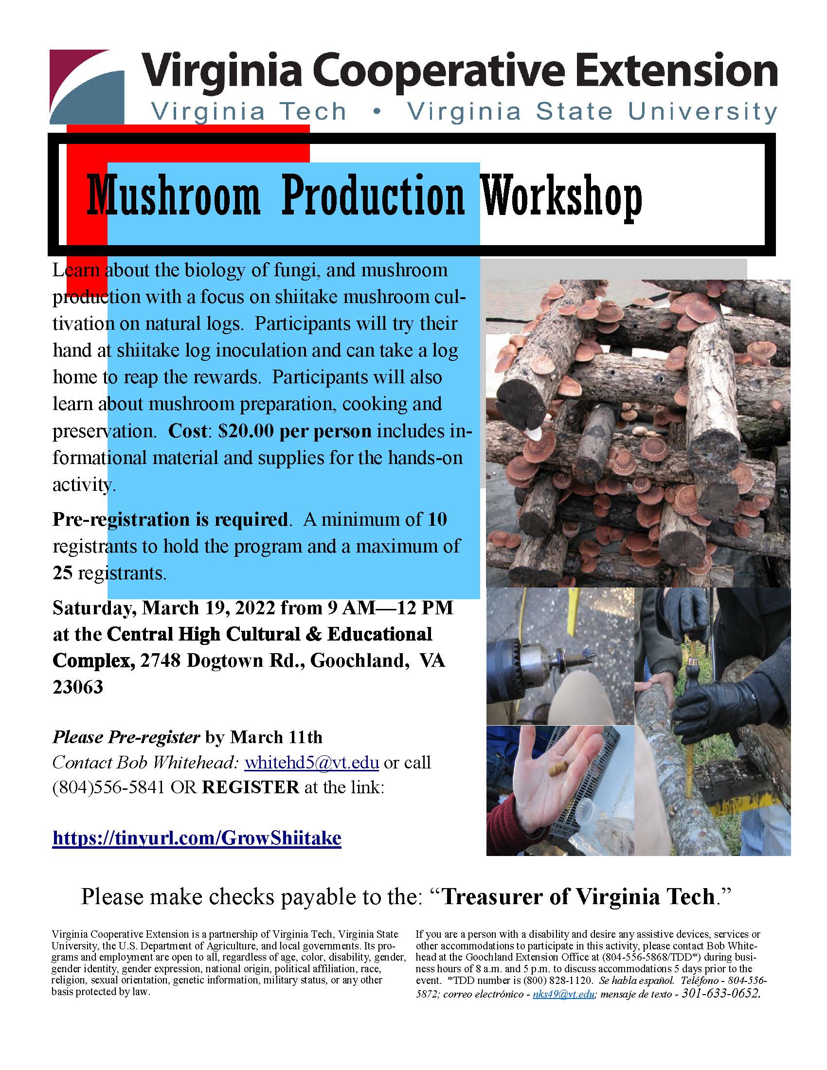 2022 mushroom workshops