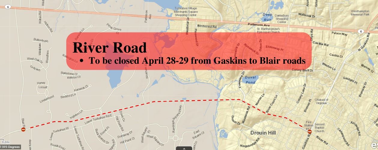 Goochland - Henrico - Henrico DPU Closure of River Road - April 28-29 2022
