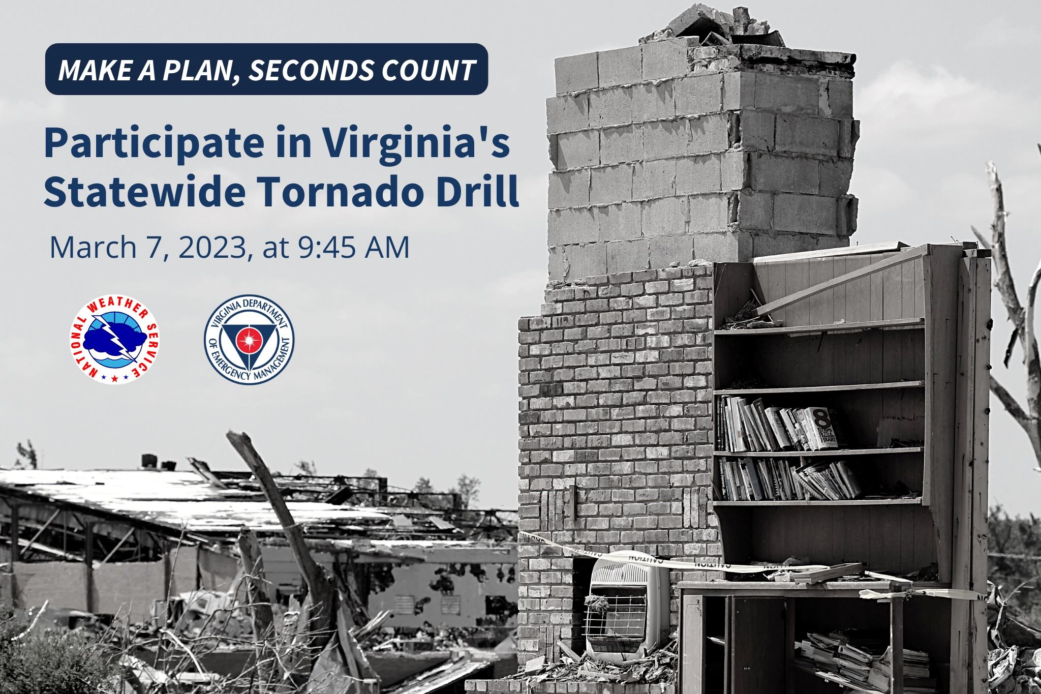 VDEM - Participate in VA Statewide Tornado Drill - March 7 2023