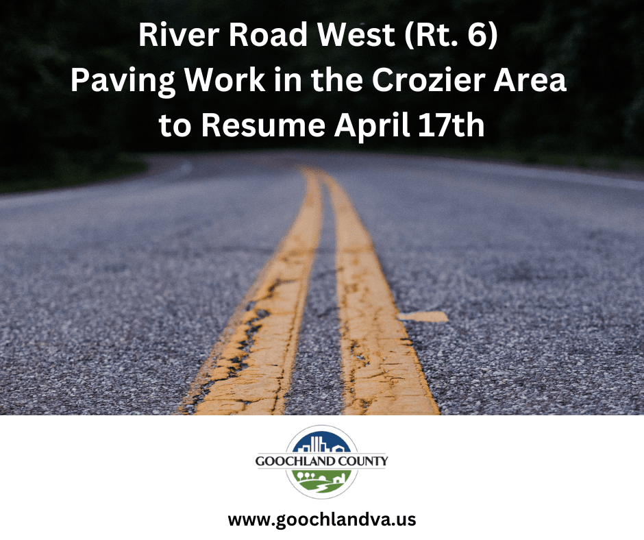 River Road West - Paving Work Resumes April 17 2023
