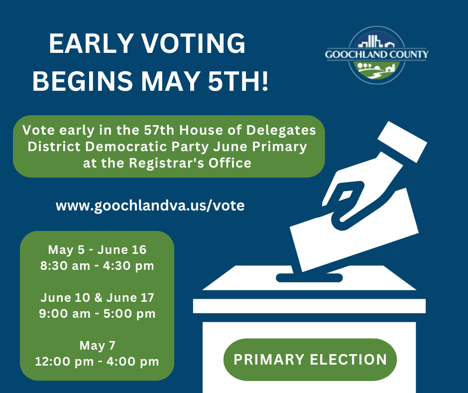 Early Voting Begins - 57th District Primary Election - June 2023