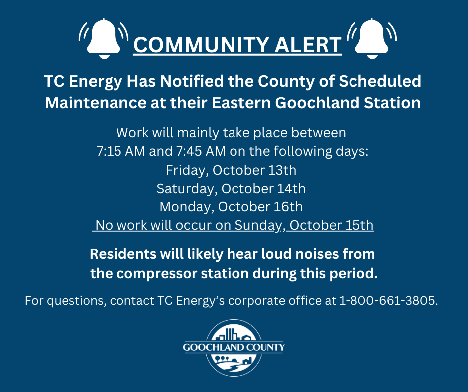 TC Energy Conducting Maintenance Activity at their Compressor Station in Eastern Goochland