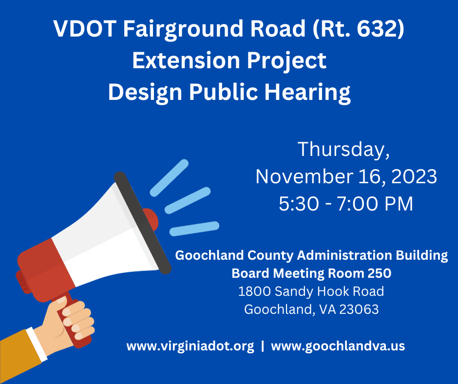 VDOT Design Public Hearing - Fairground Road Extension Project - Nov 16 2023