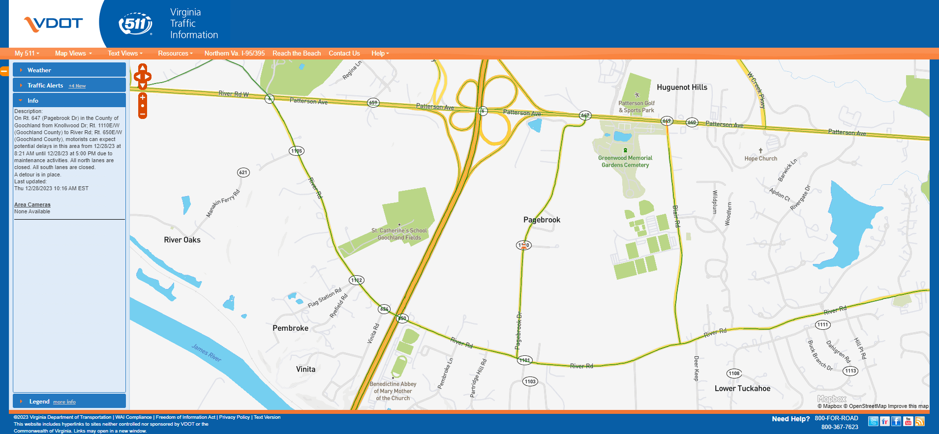 VDOT 511 - Pagebrook Drive Culvert Replacement Closure - 12-28-23