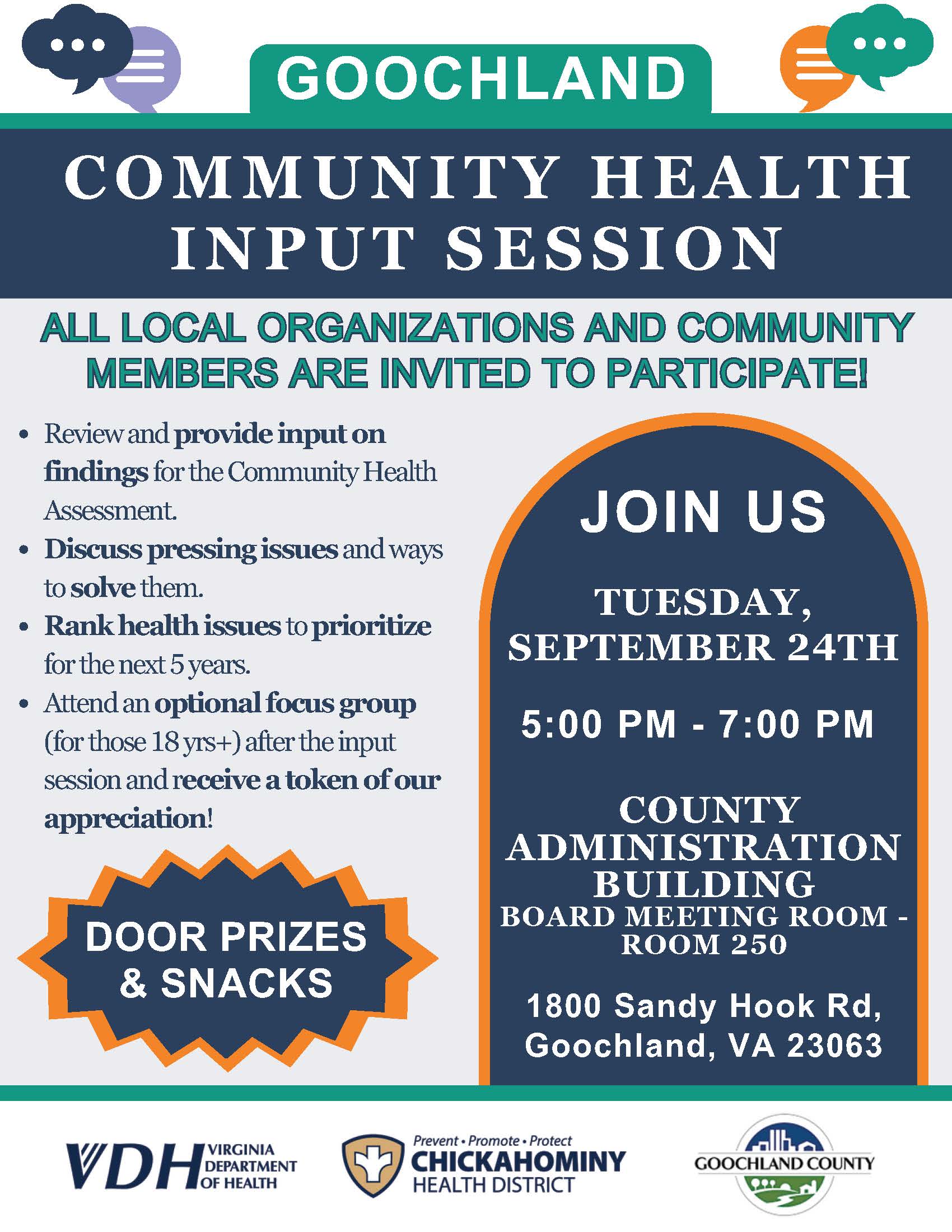 COMMUNITY HEALTH INPUT SESSION_Goochland Sept 24 