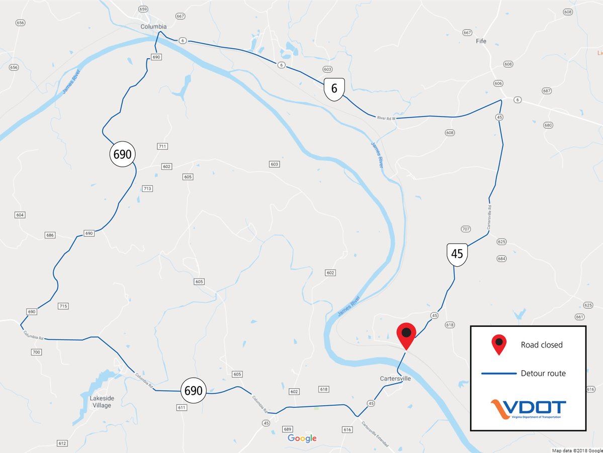 VDOT Detour - CSX Project - Cartersville Rd