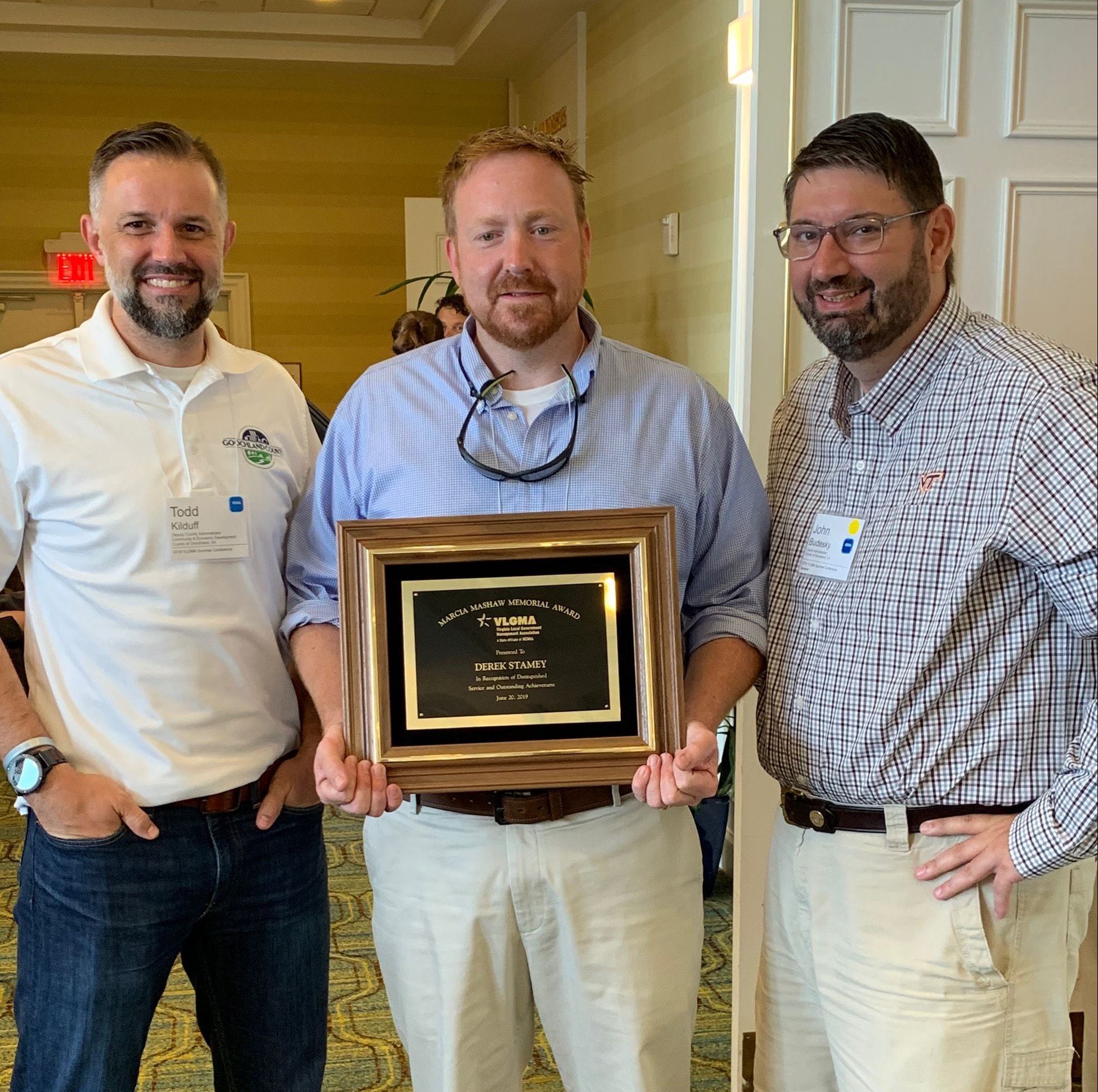 Deputy County Administrator Derek Stamey Receives Outstanding Achievement Award