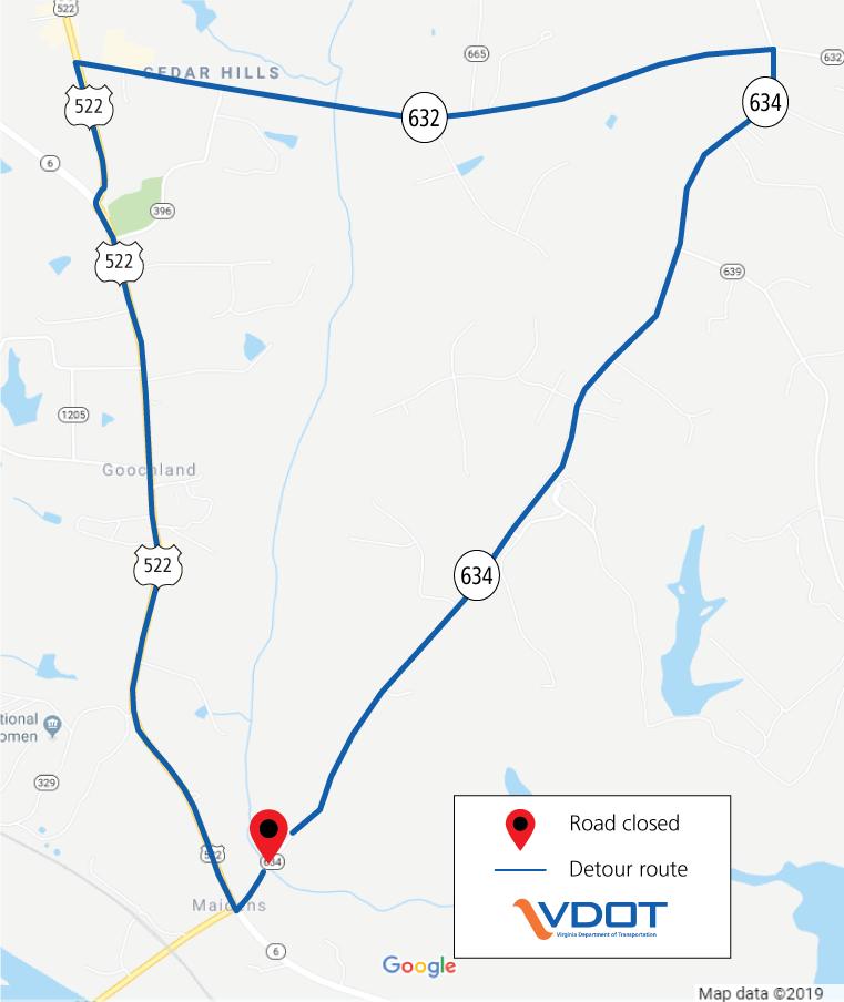 VDOT Maidens Rd Bridge Deck Replacement Project - July 29 - Fall 2019