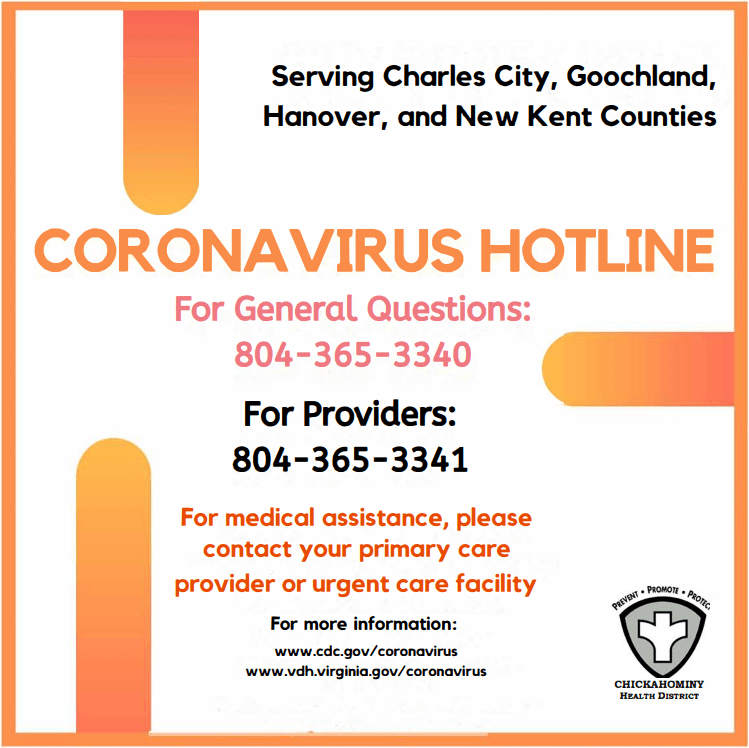 Chickahominy COVID-19 Hotline Flyer