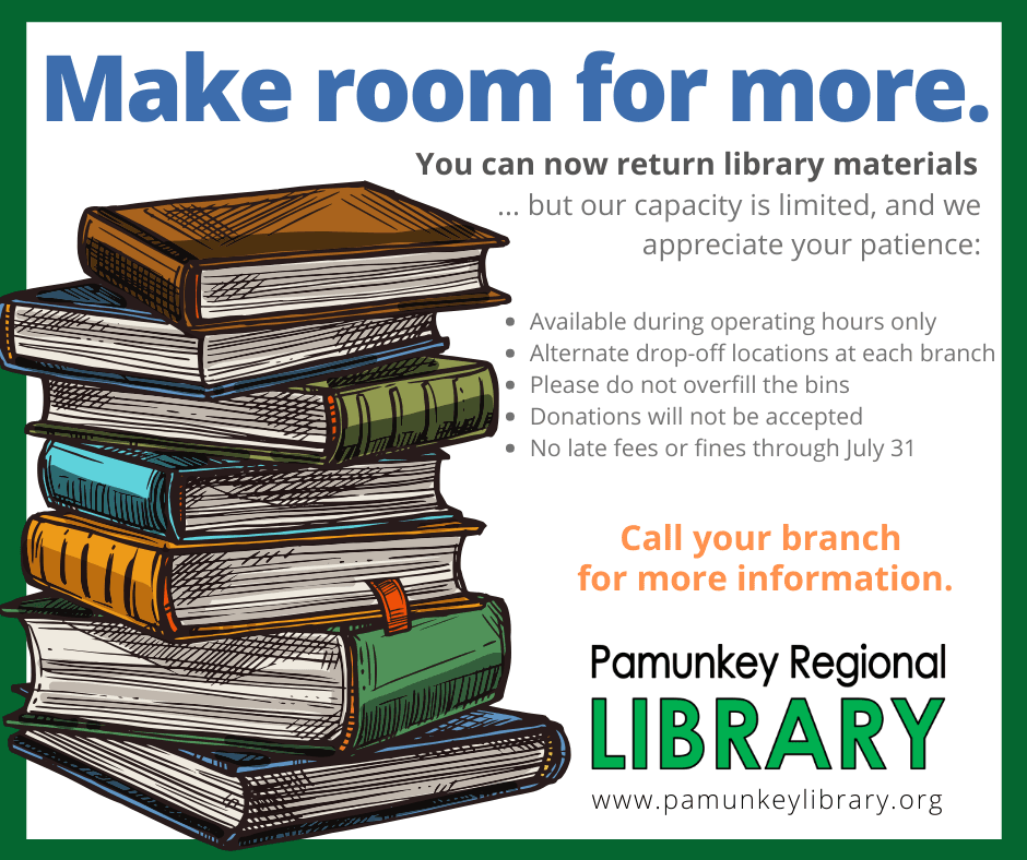 Pamunkey Regional Library - Return Items - June 4 2020