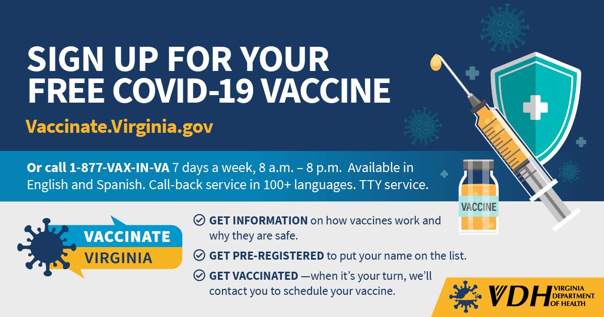 VDH Vaccinate Virginia Sign Up