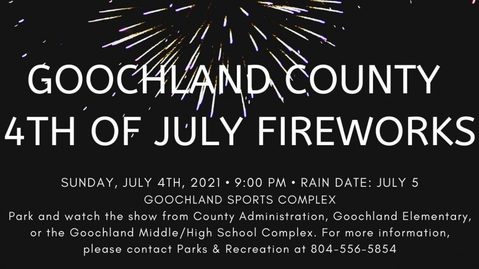 Goochland 4th of July Fireworks - July 4 2021