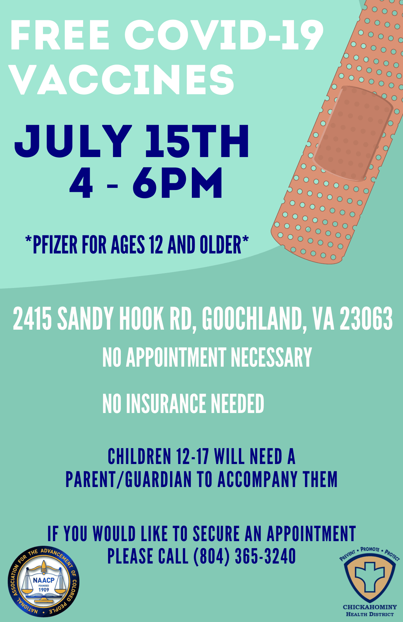 Goochland Rec. Center - COVID19 Pfizer English - 7-15-2021