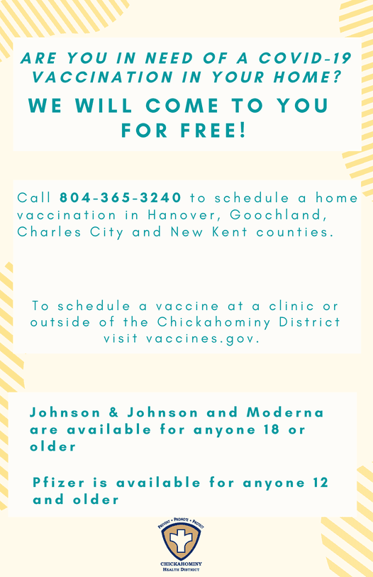 Chickahominy Health District - Mobile Vaccine Clinics 2021