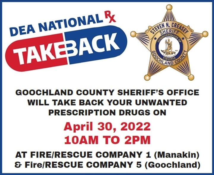 DEA_TakeBack April 30 2022 - Goochland Sheriffs Office - cropped