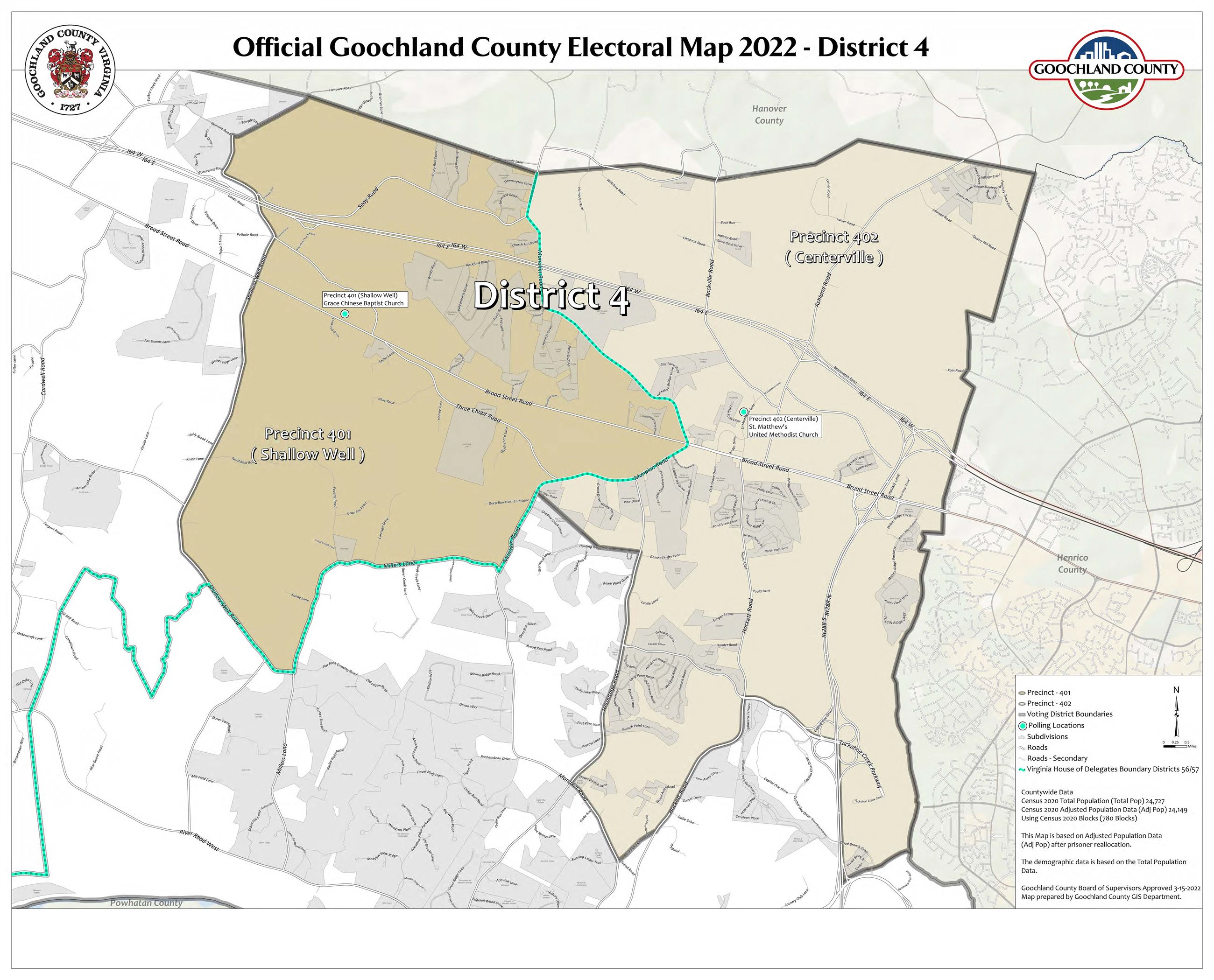 OFFICIAL ELECTORAL DISTRICT MAP - District 4 - BOS Approved - 3-15-22