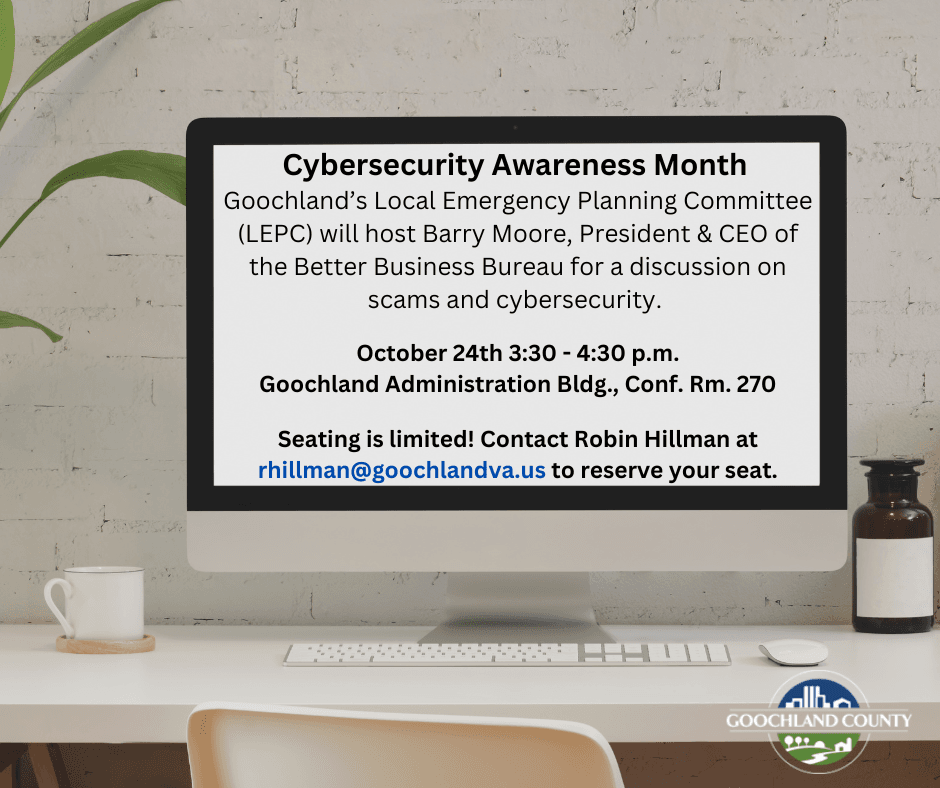 October is Cybersecurity Awareness Month - LEPC Oct 24 2022