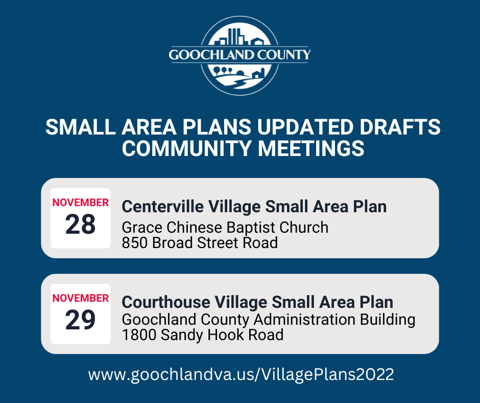 Village Small Area Plan - November 2022 Meetings Calendar Reminder