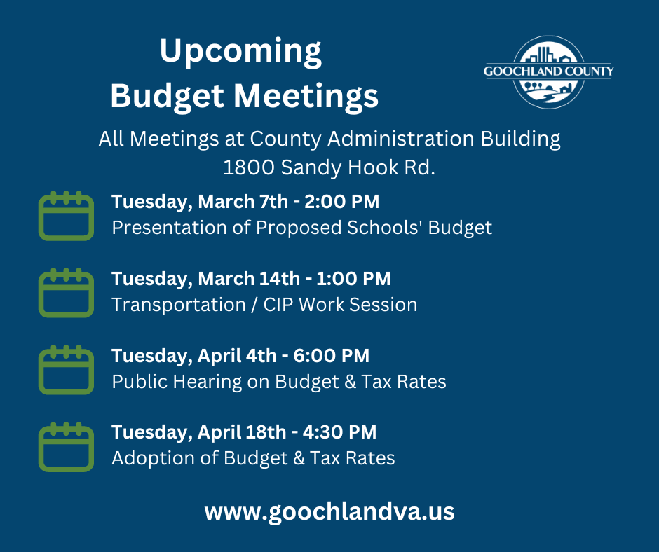 Upcoming Budget Meetings - 2023 - Transportation CIP Update
