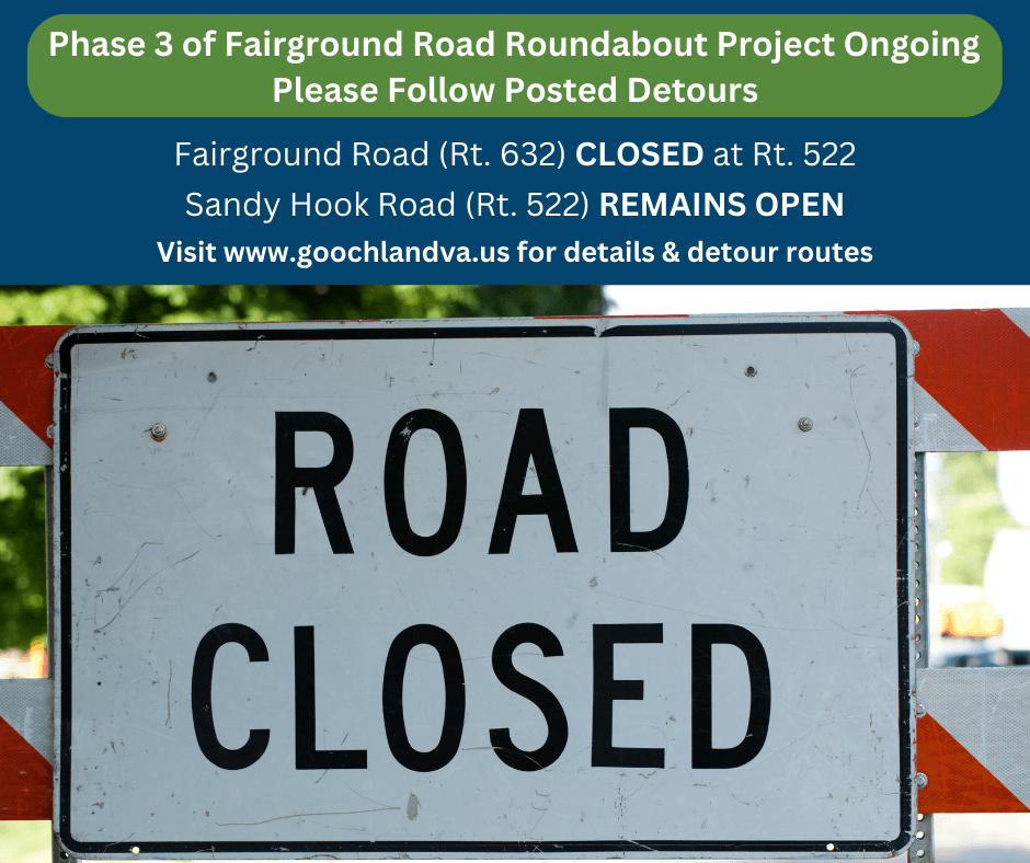Phase 3 of Fairground Road Roundabout  Ongoing - Follow Posted Detour - May 1 2023