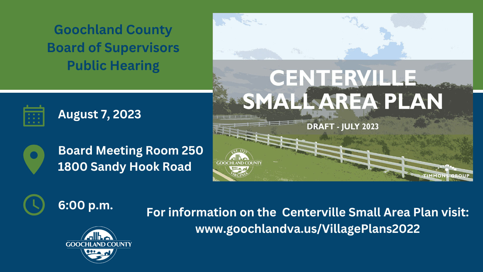 Centerville SAP - BOS Public Hearing August 7th 2023